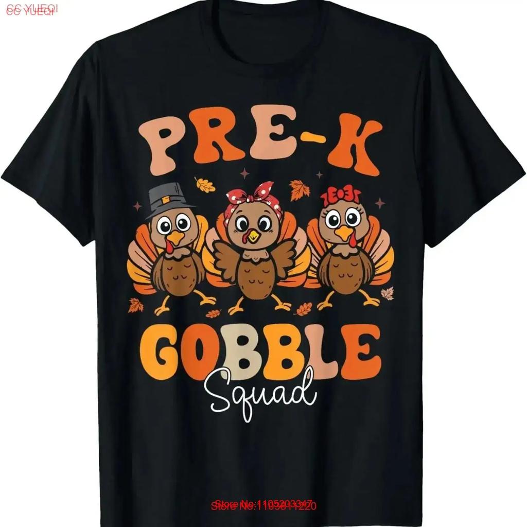 Pre k Turkey Gobble Squad Thanksgiving Kindergarten T Shirt Sweat vintage Washed homme fashion Slightly Versatile vintage