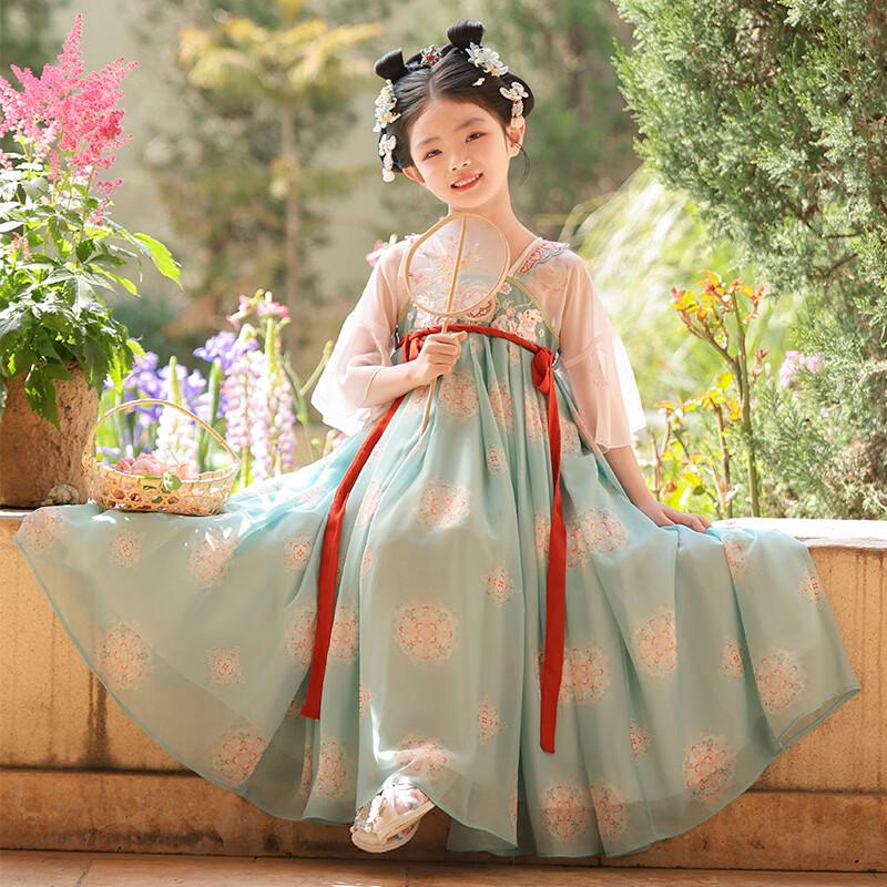 

Anneyol Girls Summer Hanfu Princess Dress 140