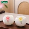 Chinese Style Flower Tea Cup Kung Fu Tea Family Meeting Tea Cup Household Simple and Exquisite Water Cup