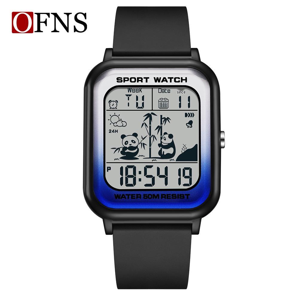 Sanda National Treasure Panda Cartoon Luminous Waterproof Electronic Student Watch