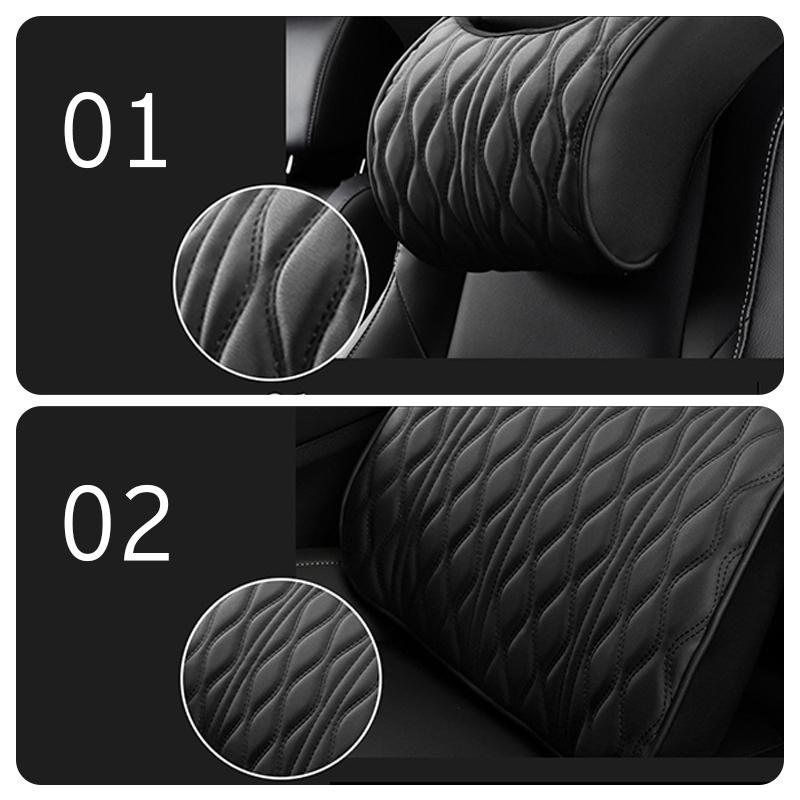 Wygodna poduszka zagłówka samochodu z pianki memory Skórzana poduszka do siedzenia z mikrofibry Podparcie lędźwiowe Wnętrze auta Zagłówek w talii