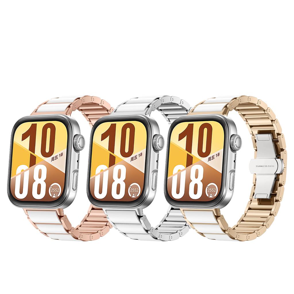 High Quality Ceramic Strap for Huawei Watch Fit 4 Pro 3 Butterfly Buckle Link Bracelet for Huawei Fit3 Fit4 Fit4Pro Metal Band