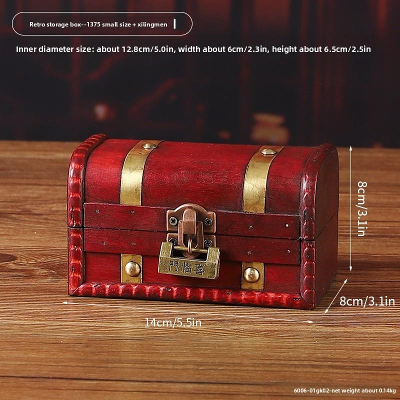 Wooden Privacy Storage Box With Lock For Jewelry And Keys For Bedroom And Living Room