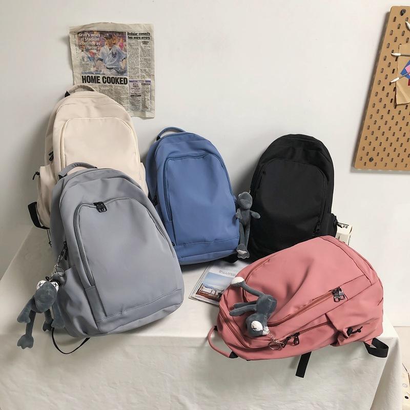 Schoolbag1011 high school junior high school men and women large capacity backpack student bag solid color nylon bag simple travel backpack