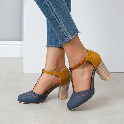 New Women's Shoes with Round Heads and Thick Heels Large-sized Flip-flops