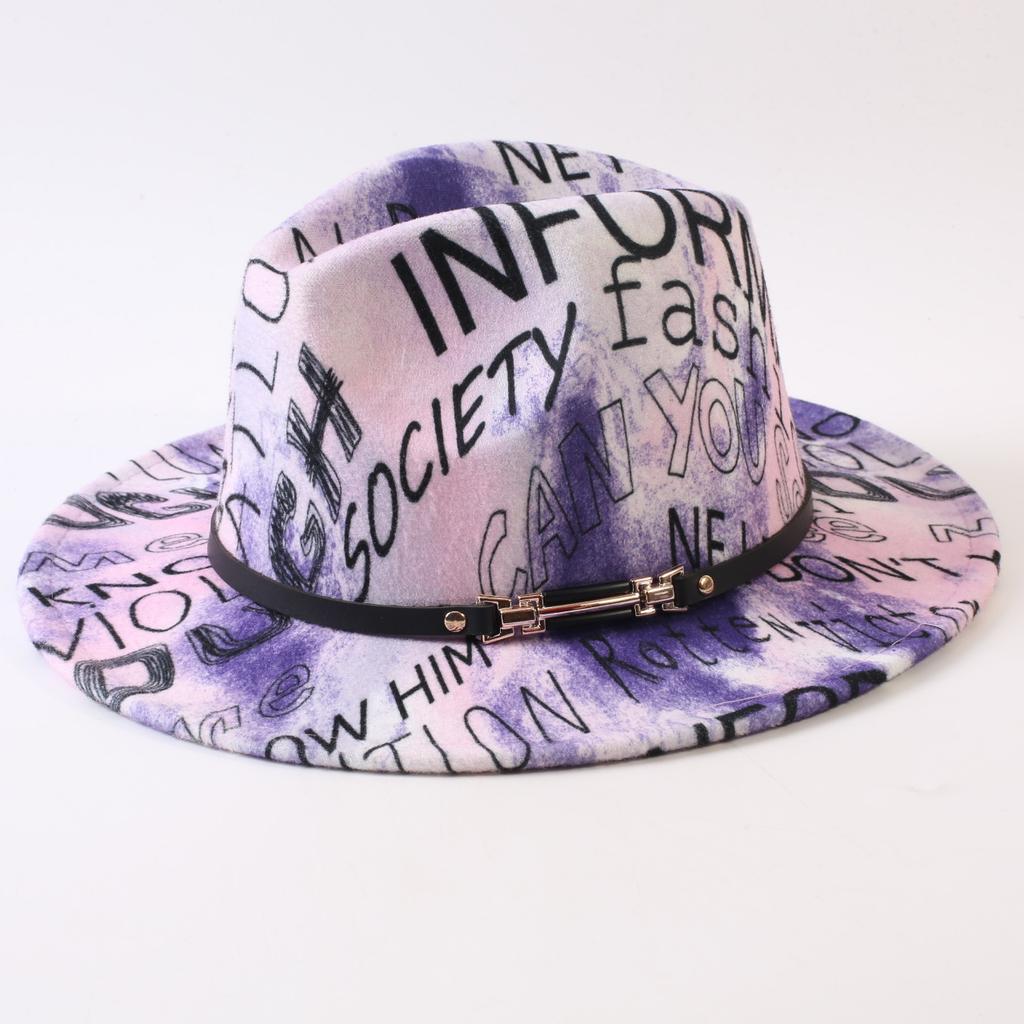 New European and American style letter printing fashion top hat men's and women's fashion jazz hat sunscreen sun hat