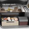 Foldable Leather Car Trunk Storage Organizer