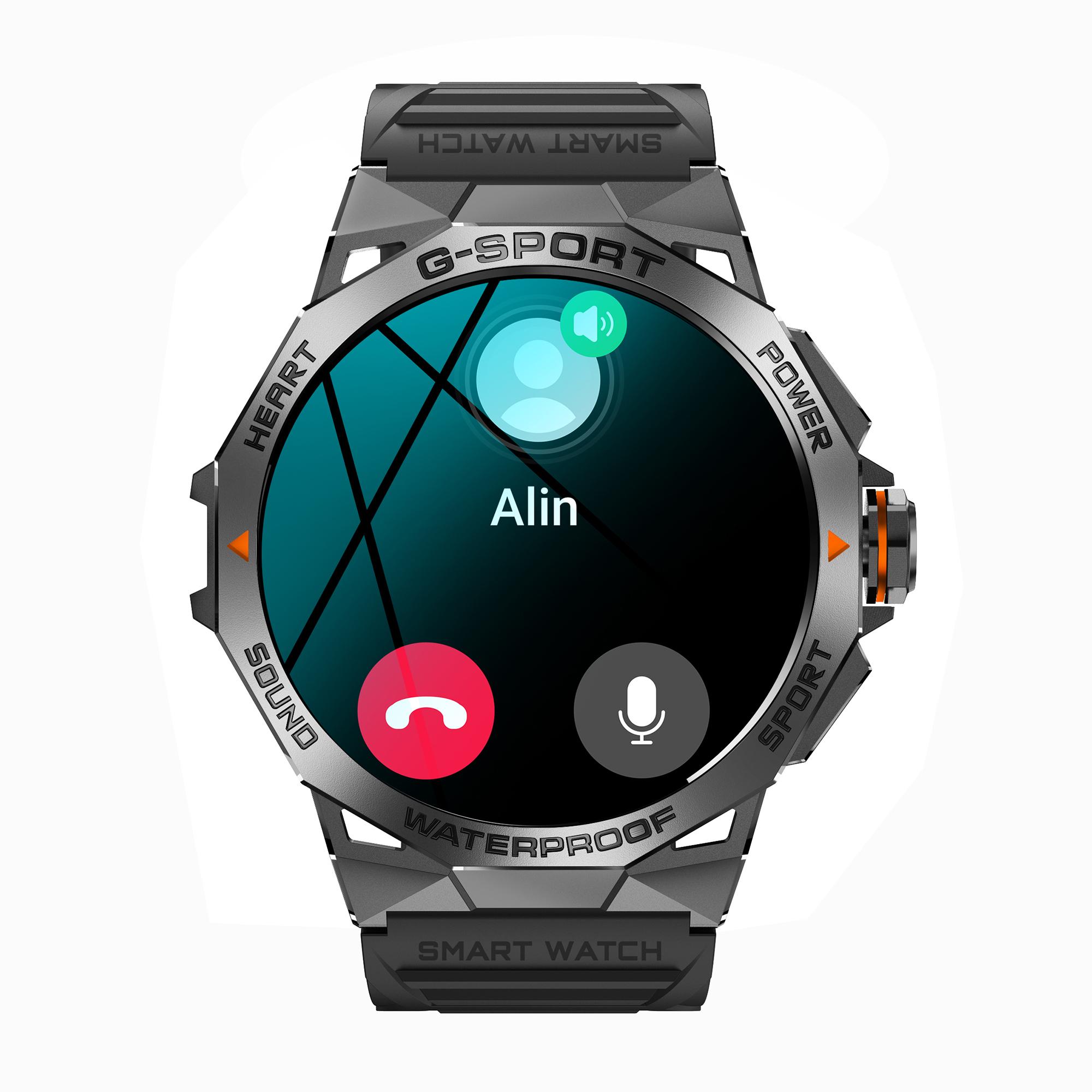 

K62 1.43-inch AMOLED Screen Bluetooth-compatible Call Smart Watch with Multi Sports Modes Black