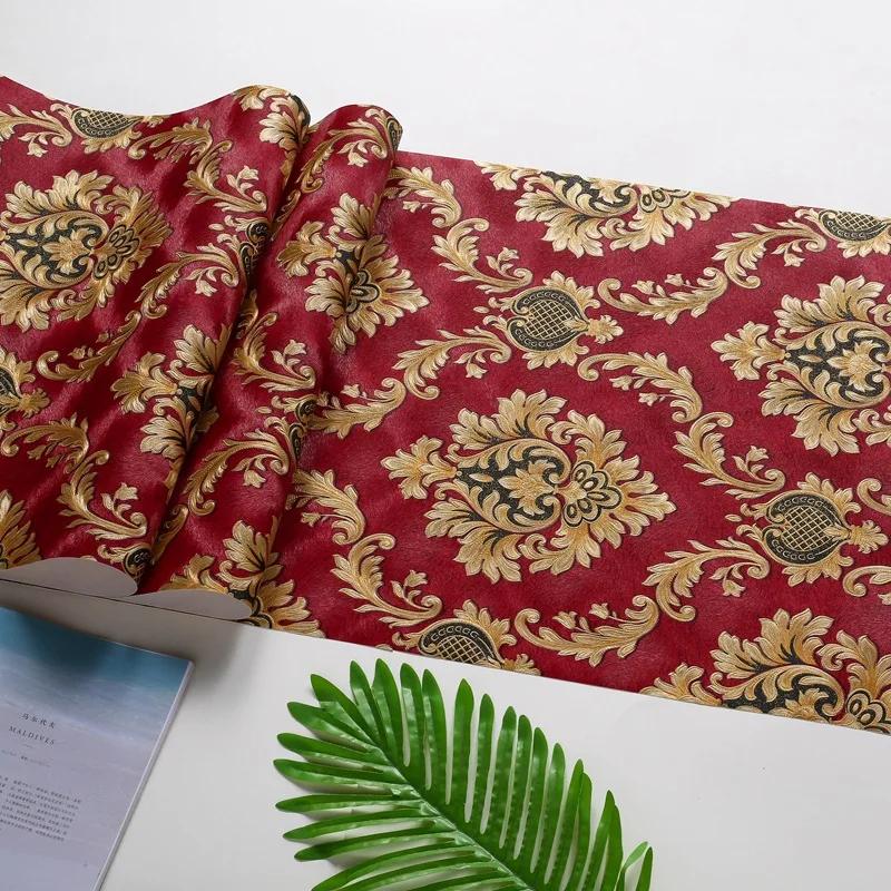 3D Luxury European Wallpaper el Restaurant KTV Bar Living Room Retro Style 3D Large Flower Wallpaper home deor