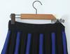 2025 Women's Knit Color Block Striped Pleated Half Skirt