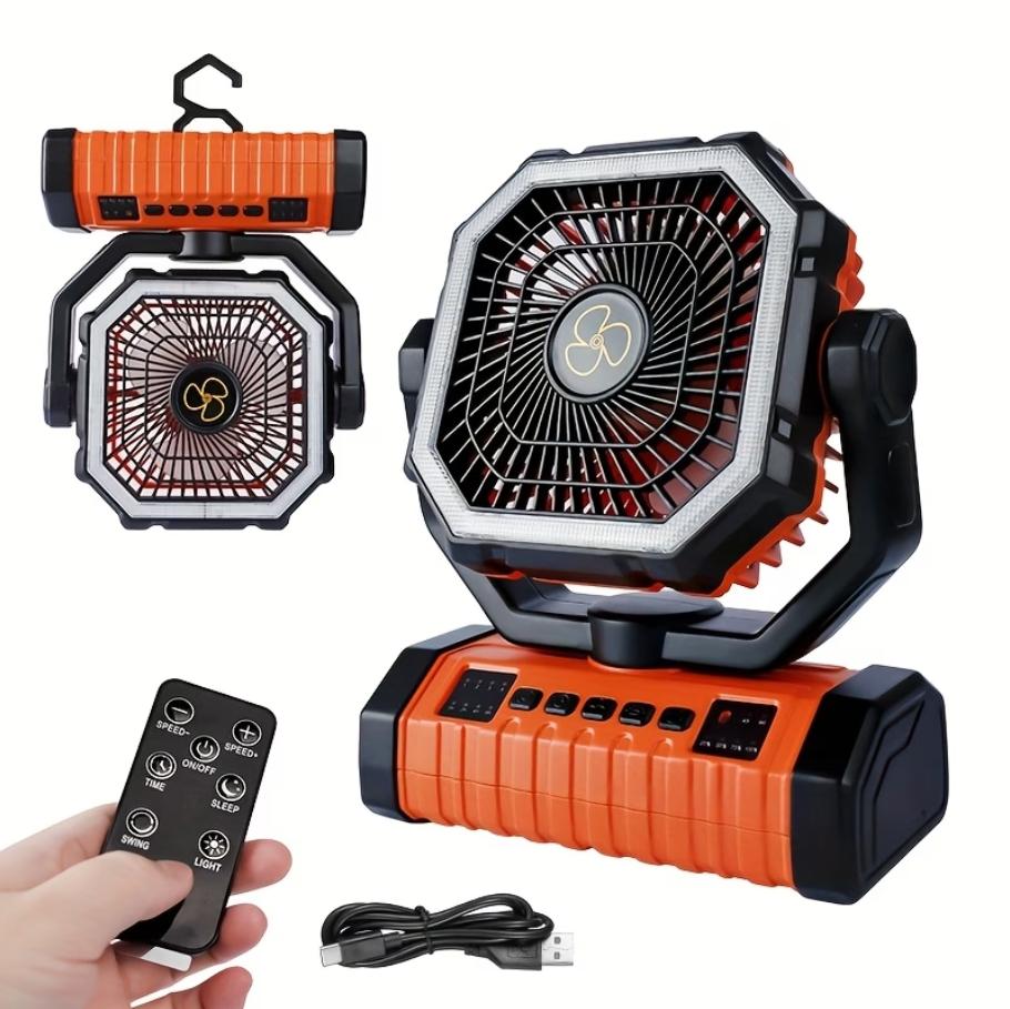 Camping Fan Rechargeable, 20000mAh Large Battery Powered Fan, Ventilador Recargable, 4 Speed Cordless