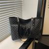 Fashionable Printed Letter-style Business Casual Large Capacity Shoulder Bag with Side Handle and Crossbody Strap