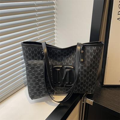 Modische Business-Casual-Schultertasche im Buchstaben-Stil mit großer Kapazität, Seitenhenkel und Crossbody-Gurt
