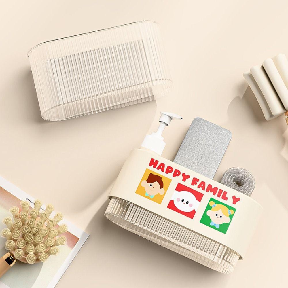 Leak-Proof Manual Press Soap Box Refillable Sponge Holder Kitchen Hand Soap Dispenser  Countertop