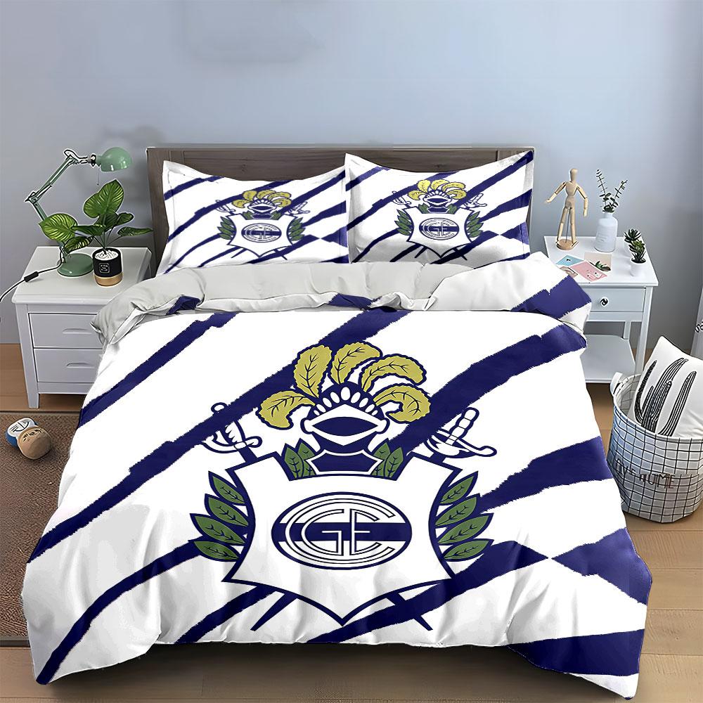 Striped Bedding with Crest Logo Bedding Duvet Cover Set Duvet Cover Pillowcases (1 * Duvet Cover 2 * Pillowcases, Without Duvet Insert)
