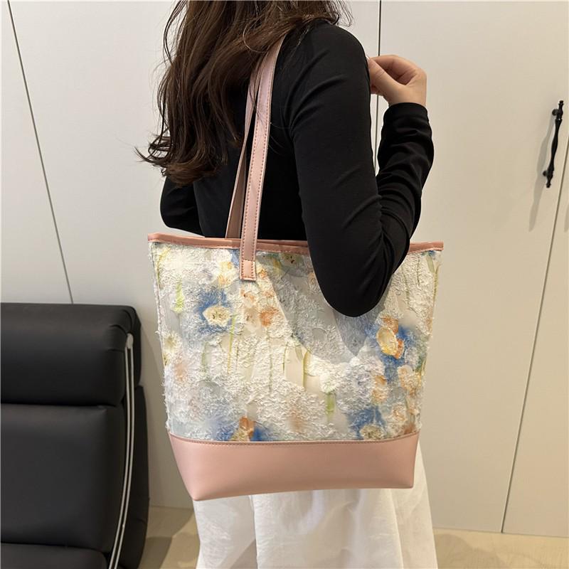 2025 Fashion Casual Shoulder & Hand-Carried Bucket Bag - Large Capacity, Fresh & Simple Design