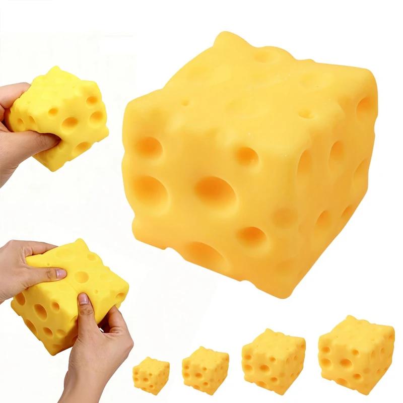 Simulate Cheese Fidget Toy Slow Rebound Shapeable Venting Ball Realistic Giant Squeeze Toys for Adult Stress Relief
