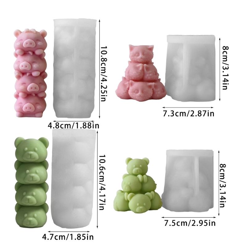 Animal Candle Making Silicone Molds Reusable Animal Shape Silicone Mold for Unique Candle Making and Desk Ornament