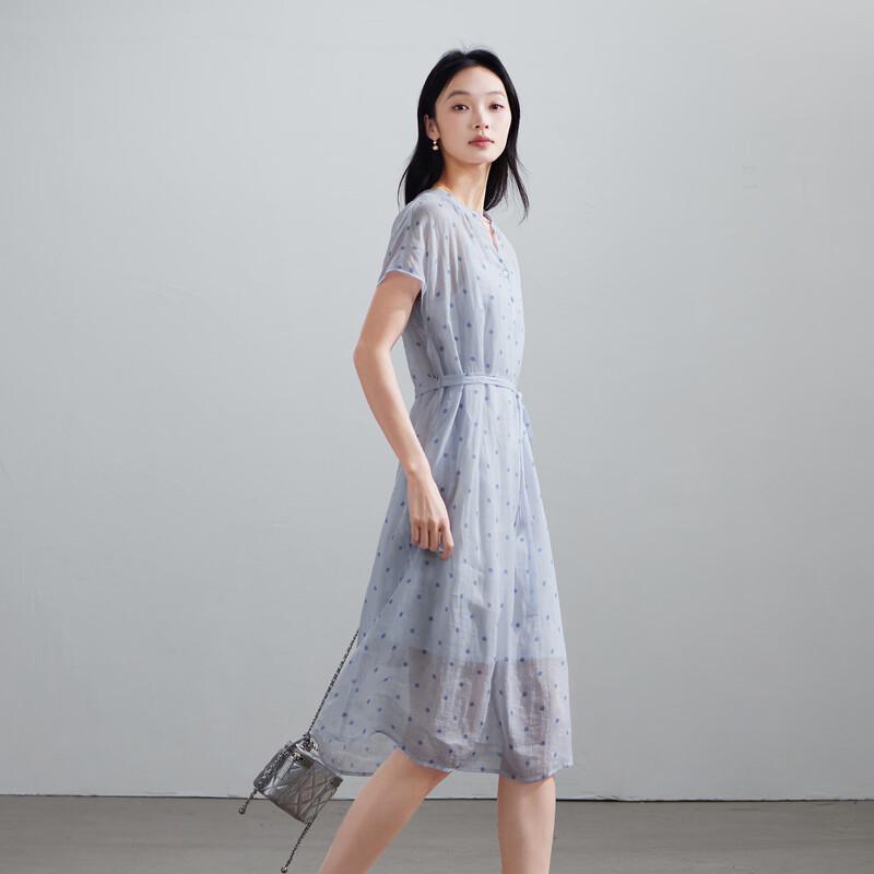 SOFSIL French Polka Dot V-Neck Midi Dress L
