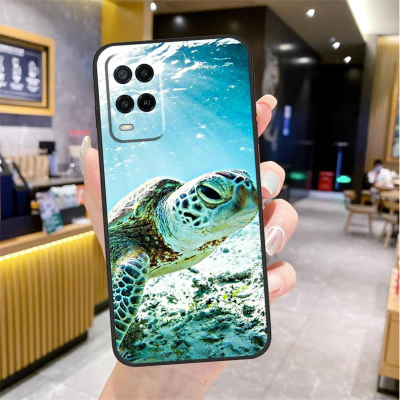 Swimming Freshwater Sea Turtles Case For Oppo A96 A76 A16 A17 A18 A60 A80 A40 A38 A58 A78 A98 A94 A74 A54 A15 A57 A77 A5 Pro