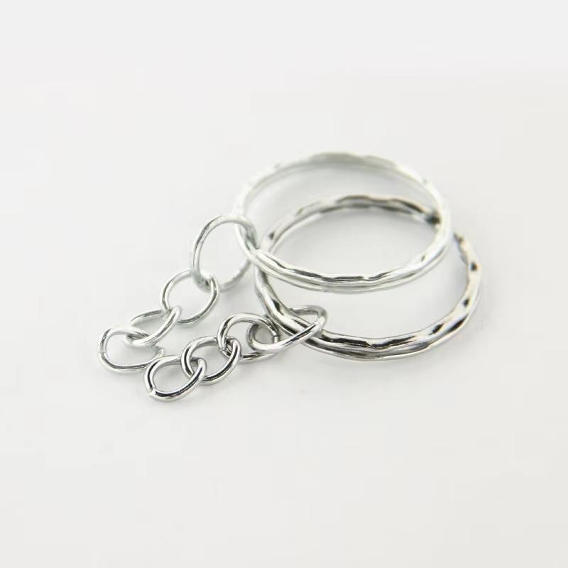 10 Piece New Key Ring Nickel Plated Embossed Keychain Diy Pendant Accessories Women Key Chains Fashion Jewelry