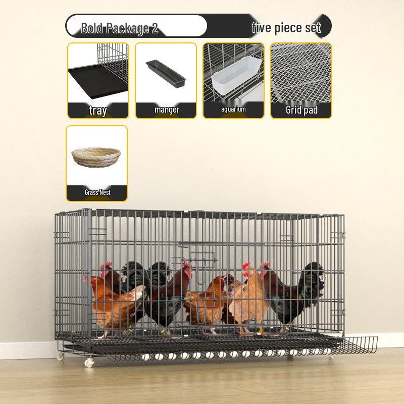 Extra Large Outdoor Automatic Cleaning Chicken & Duck Coop with Folding Rabbit Enclosure
