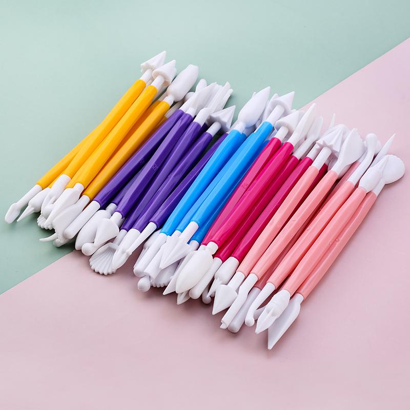 FAIS DU 8 Pieces Fondant Cake Carving Set 16 Patterns Flower Sugar Craft Modelling Tools Cake Decorating Hand Tool