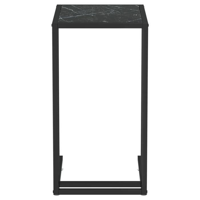 VidaXL Table d'appoint ordinateur Marbre noir 50x35x65 cm Verre trempé 331651