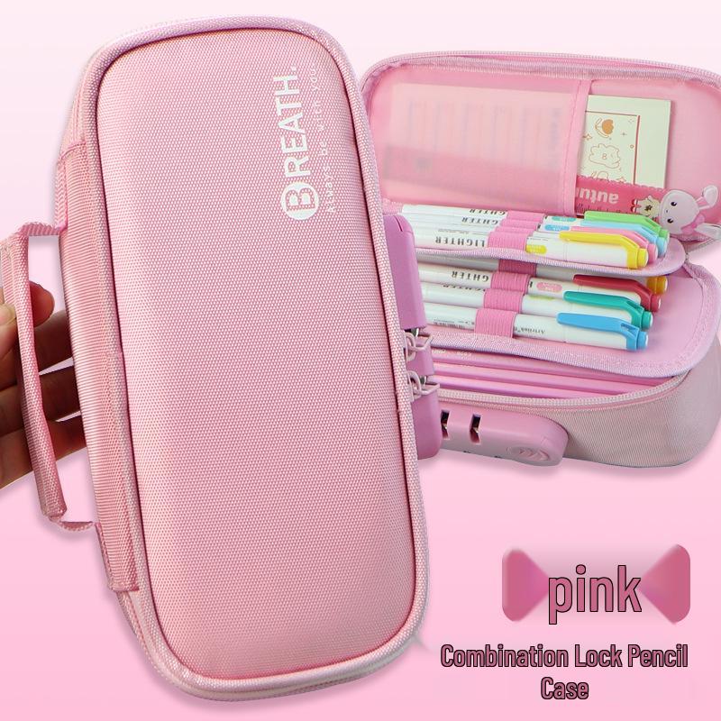 Extra-Large Password Lock Pencil Case with Four-Layer Design
