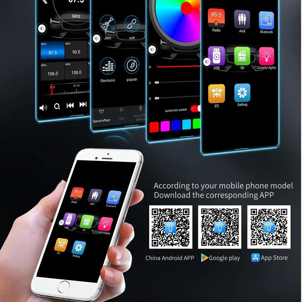 New Car Radio Bluetooth 1Din MP3 Player FM AUX TF Radio Stereo The Car-Finding Function of The Mobile APP and Voice Assistant 12V Bluetooth Hands-free