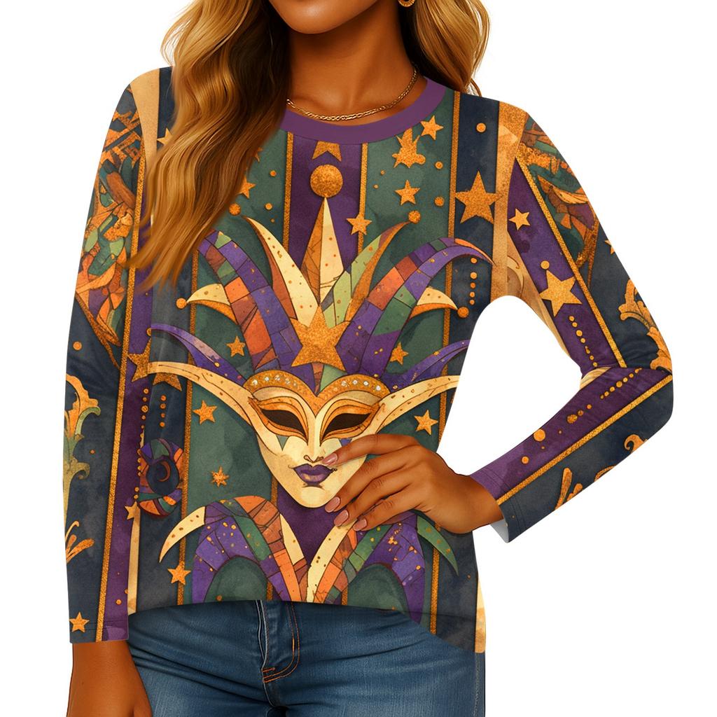 Long Sleeve Shirts For Women Cute Print Graphic Tees Blouses Casual Plus Size Basic Tops Pullover