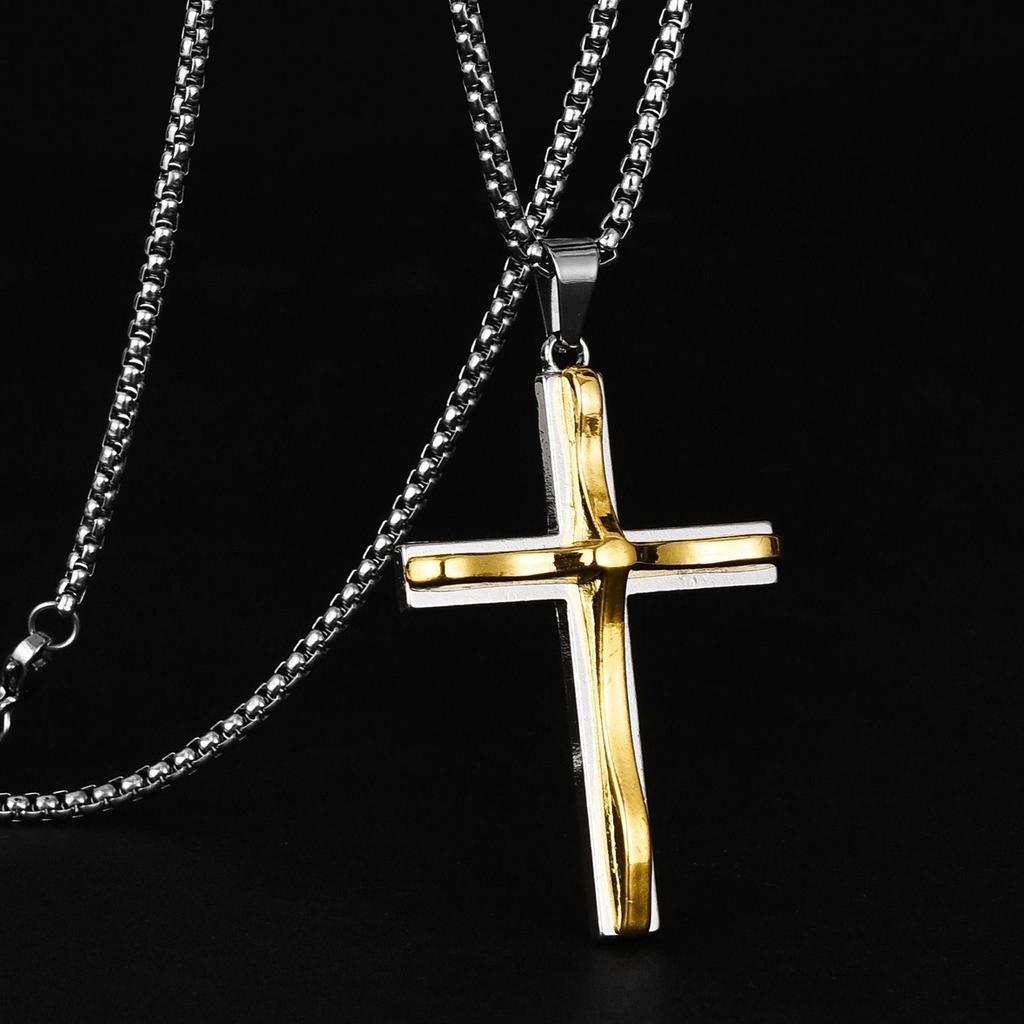 Two Color Cross Alloy Pendant