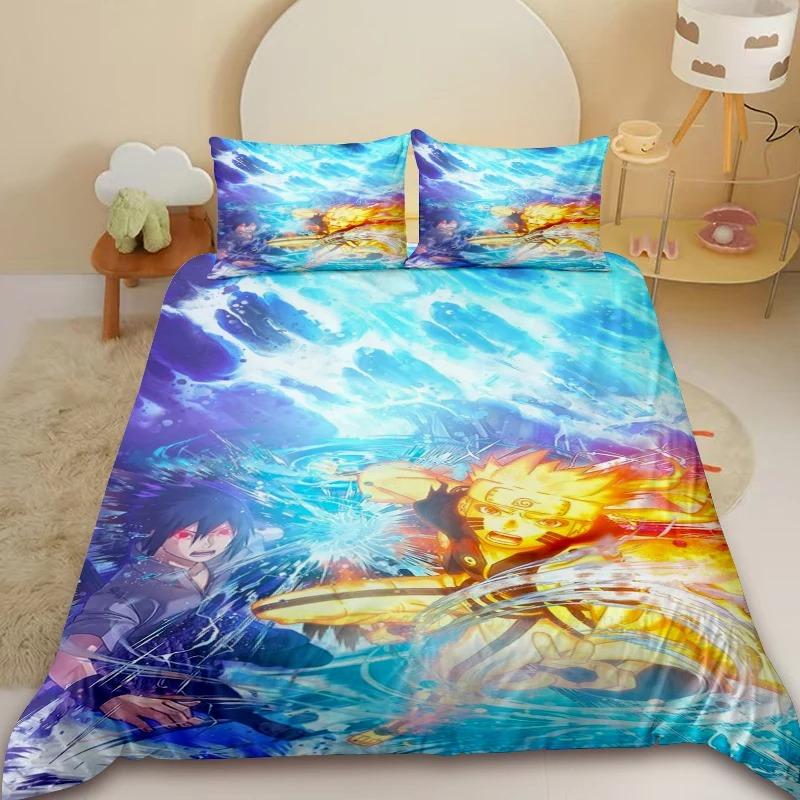 2/3pcs Duvet Cover Set Naruto Uzumaki Naruto Cartoon Bedding Set Comforter Cover for Bedroom Decor Queen King