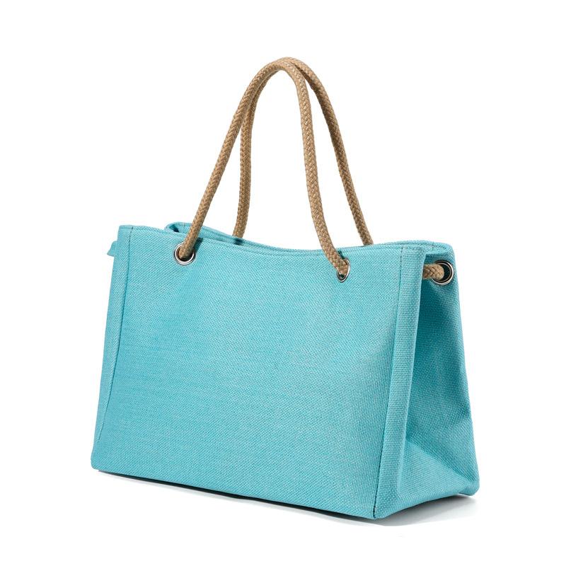 Hot-selling Women's Bags New Linen Shoulder Bags Large Capacity Solid Color Fashion Casual Portable Tote Bags
