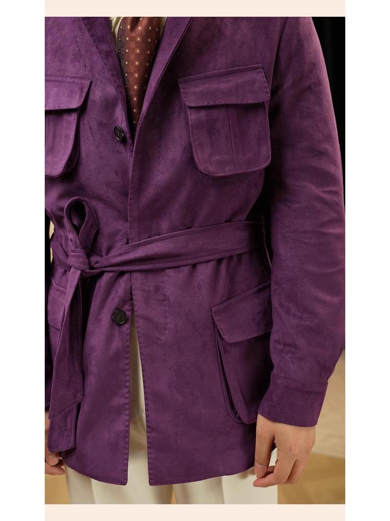 Ruishen Italian Retro Suede Plush Jacket - Autumn/Winter Casual Business Outerwear