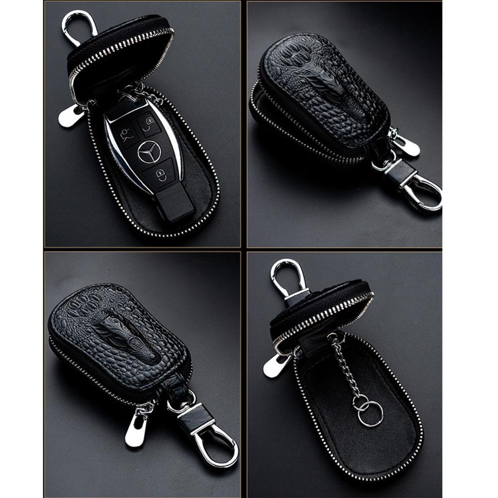 Unisex Leder Schlüsselmäppchen Für Autoschlüssel Geldbörse Taschenschlüsselhalter Organizer Tasche Schlüssel Organizer Große Kapazität Reißverschluss Schlüsseletui Tasche