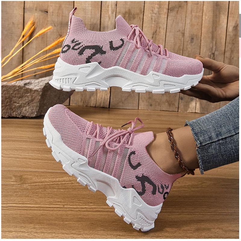 Dámské vycházkové boty Měkká podrážka Protiskluzové tenisky pro maminky Prodyšné síťované boty Módní ležérní jednoboty