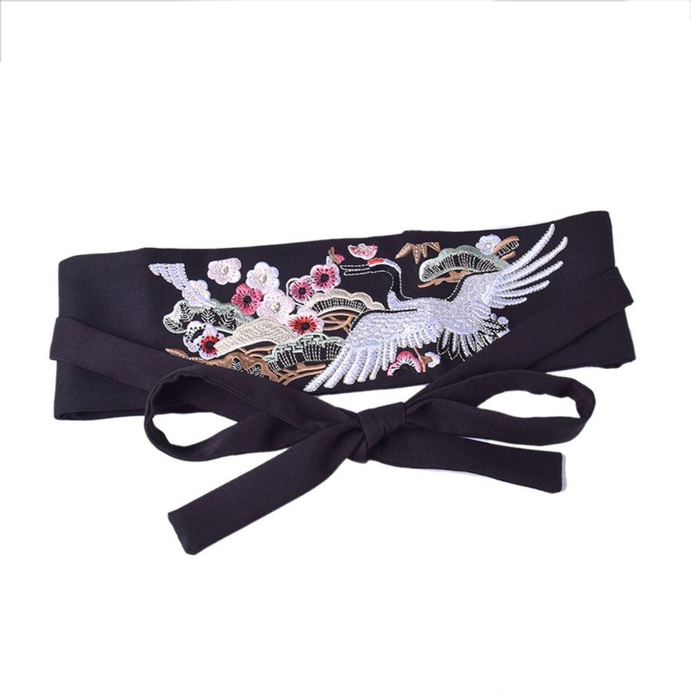 Embroidered Hanfu Cummerbunds Flower Women Waistband Simple Wide Belt Girl