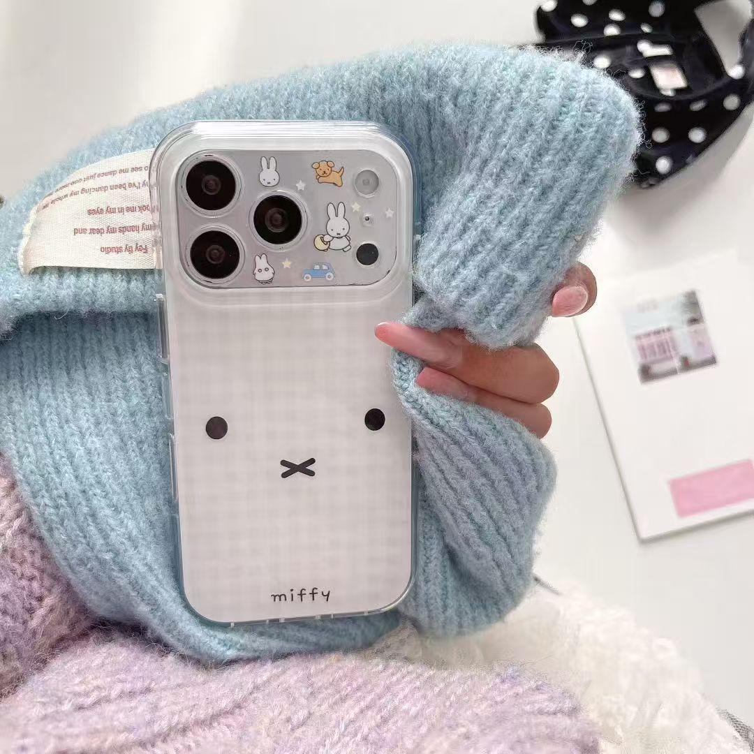Double-layer IMD Cartoon Rabbit Phone Case for iPhone 17 Pro Max and iPhone 16 iPhone 16 Pro Max