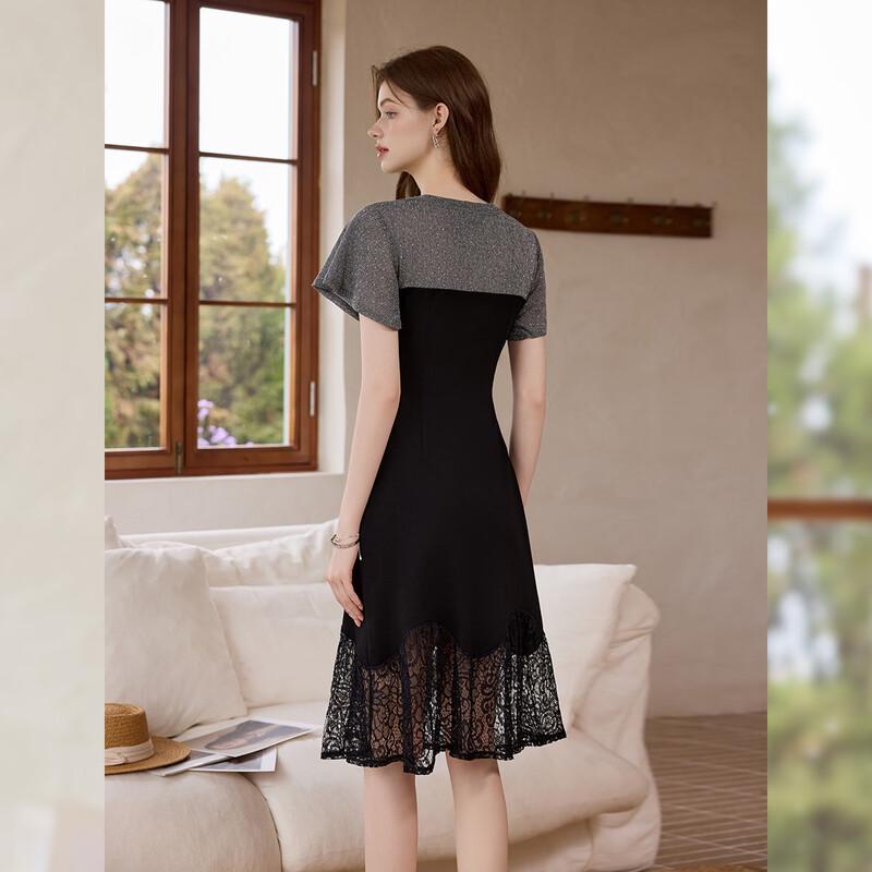 Bailuyu Women's 2026 Summer Lace Spliced Dress