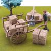 4Pcs Mini Natural Square Round Hay Bale Straw Hay Bale Blocks Dollhouse Farm Garden Thanksgiving Autumn Western Party Poprop