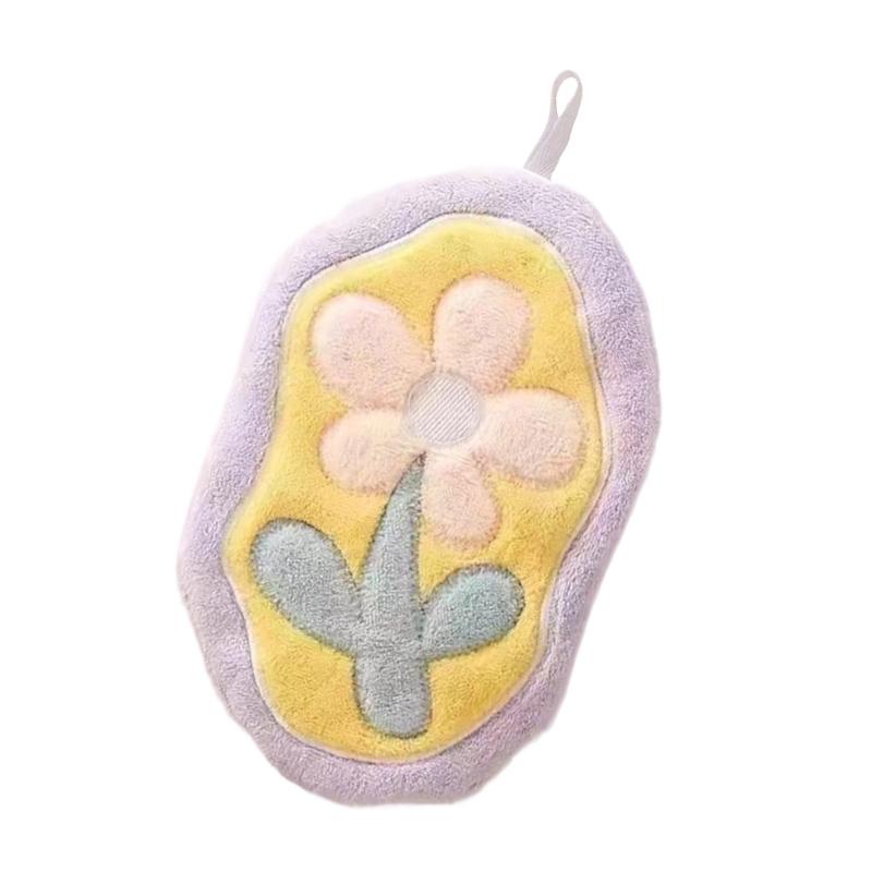 Elegant Flower Hand Towel Skin Friendly Plush Fabric Fast Absorbing Hanging Towel Cloth For Sensitive Skin Home Styling HX6C
