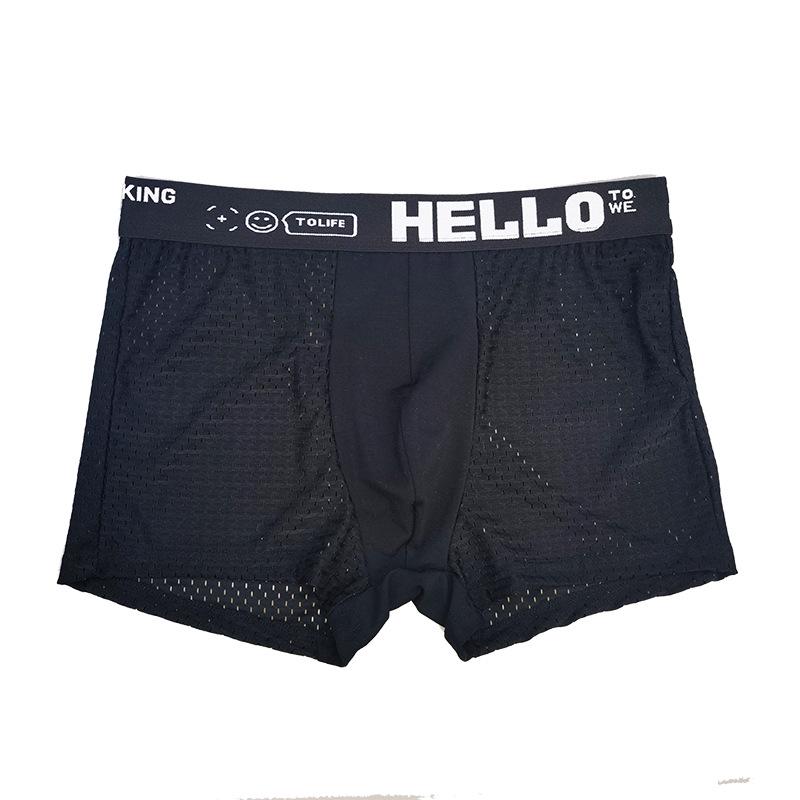 Men's Summer Mesh Transparent Ice Silk Boxer Briefs - Breathable & Sexy