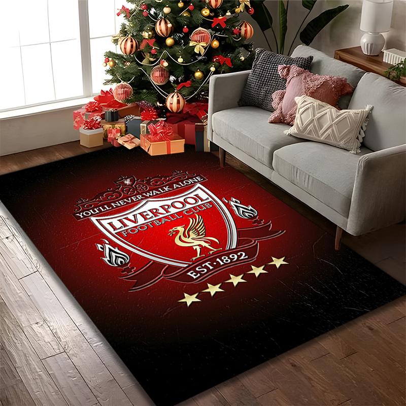 Liverpool FC Rug Ideal for Reading Room, Multi-purpose Office Chair Sofa Carpet, Anti-slip Printed Home Area Rug