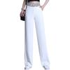 Damen Hose mit weitem Bein, Sommer, dünn, mit Querbuchstaben, elastische Taille, gerade lange Hose, Streetwear, lockere Hose mit hoher Taille