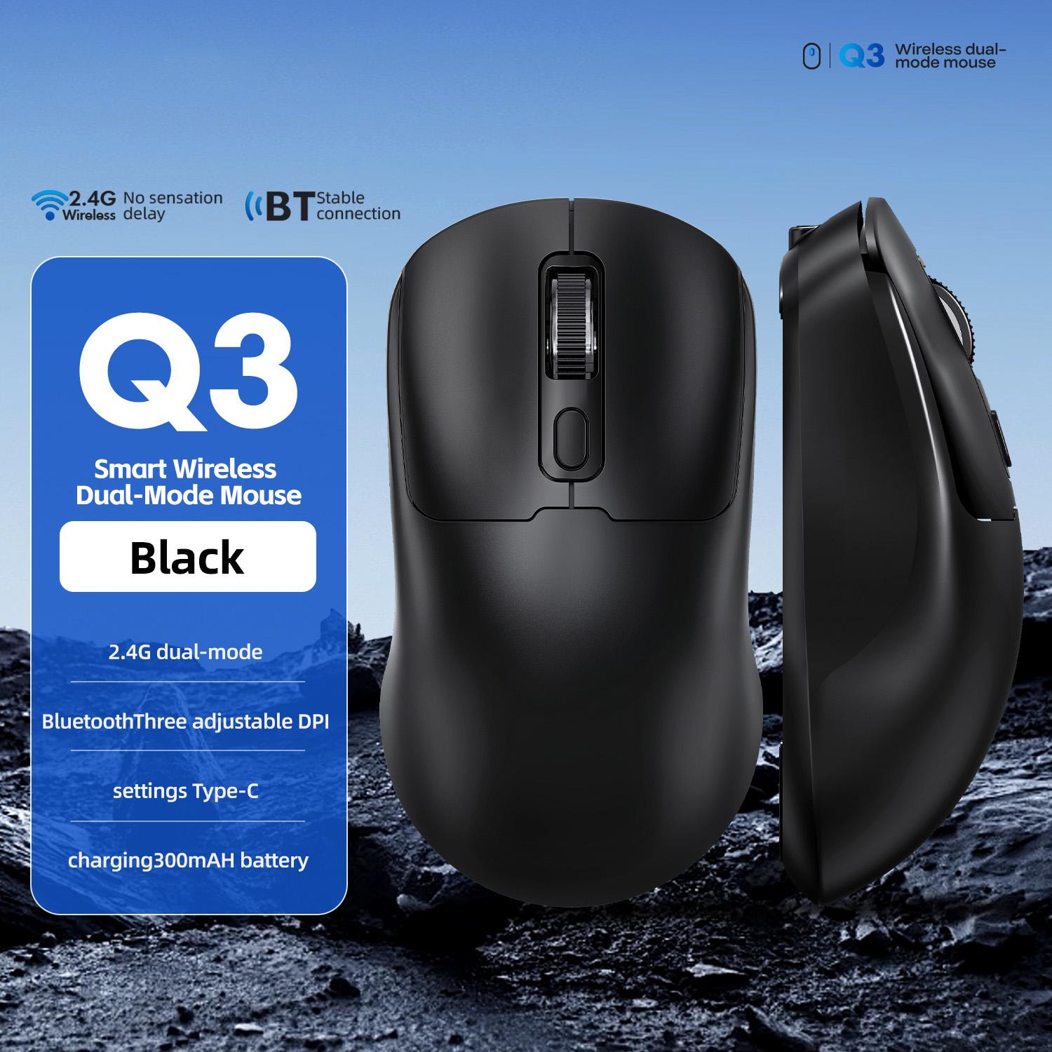 

NEW Wireless Mouse USB Type-C Recharging Dual-Mode Bluetooth &2.4G Silent Optical DIP1600 Battery Roller for Laptop Computer чорний