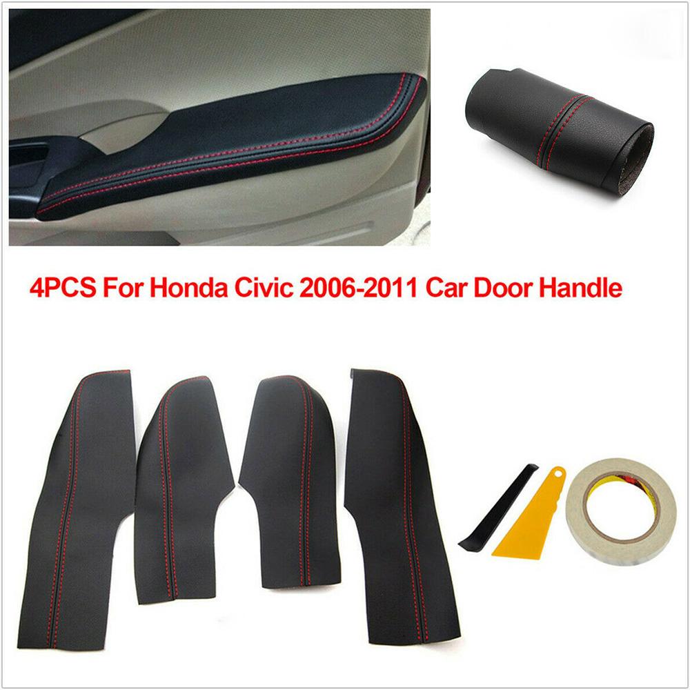 

4x автомобиль дверь панели подлокотник крышка поверхности Отделка черный для Honda Civic 8 Gen 06-11