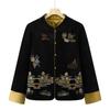 2025 Autumn/Winter Chinese Style Heavy Embroidery Color Block Retro Silk Velvet Padded Jacket