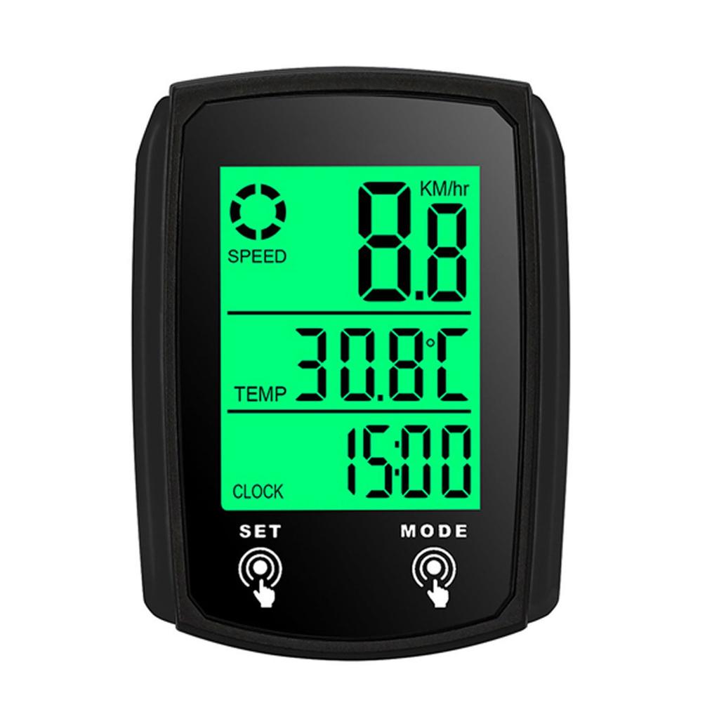 Kabelgebundener Fahrradcomputer mit LED-Digitalanzeige, Tachometer, Kilometerzähler, Touchscreen, wasserdicht und mit Hintergrundbeleuchtung