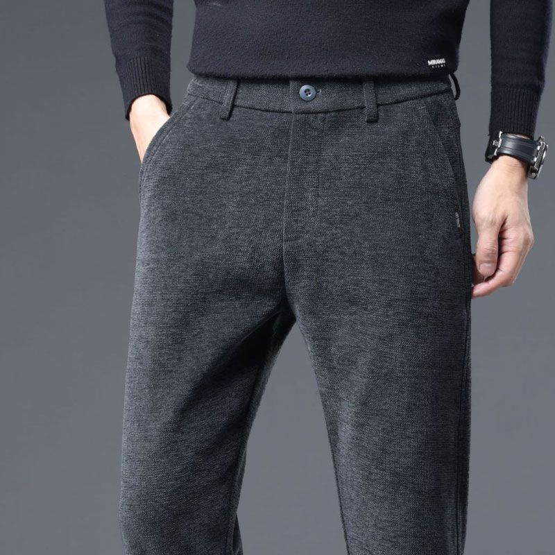 

New Woolen Medium and Thick Men s Casual Pants Business Slim-fit Straight Elastic Pants 28